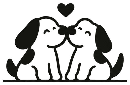 Una pareja de perros contentos